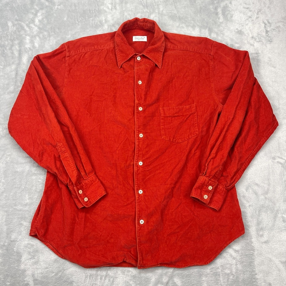 Bagutta Shirt Mens Large Red‎ Chest Pocket Casual Long Sleeve Collared Button Up